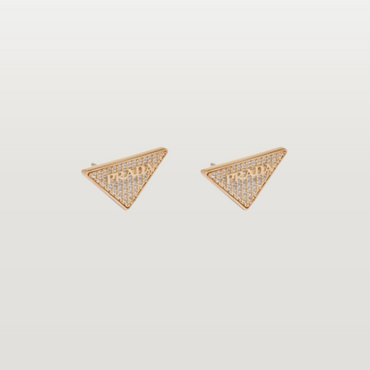 Crystal Logo Symbole Stud Earrings