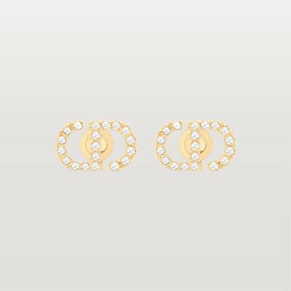 Silver and Gold Petit CD Mini Stud Earrings