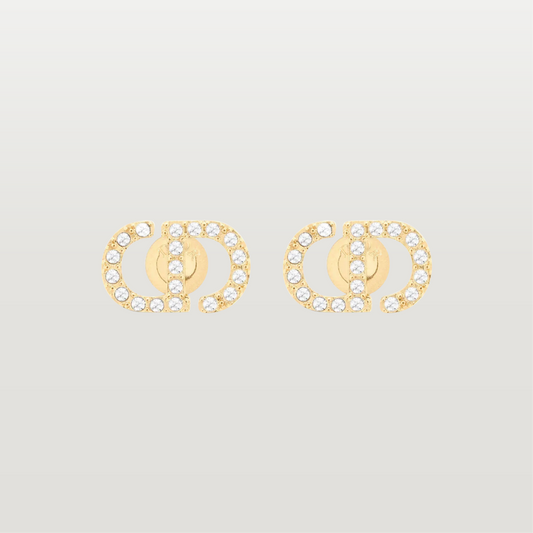 Silver and Gold Petit CD Mini Stud Earrings