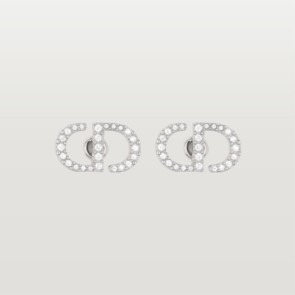 Silver and Gold Petit CD Mini Stud Earrings