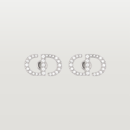 Silver and Gold Petit CD Mini Stud Earrings