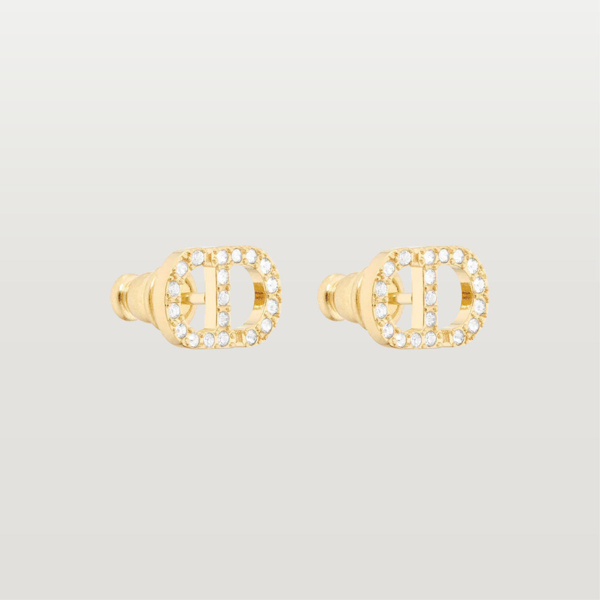 Silver and Gold Petit CD Mini Stud Earrings