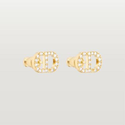 Silver and Gold Petit CD Mini Stud Earrings