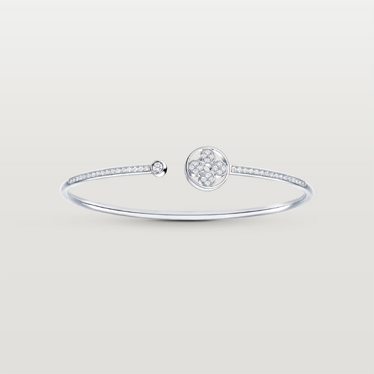 Idylle Blossom Twist Bracelet With Diamonds, Silver