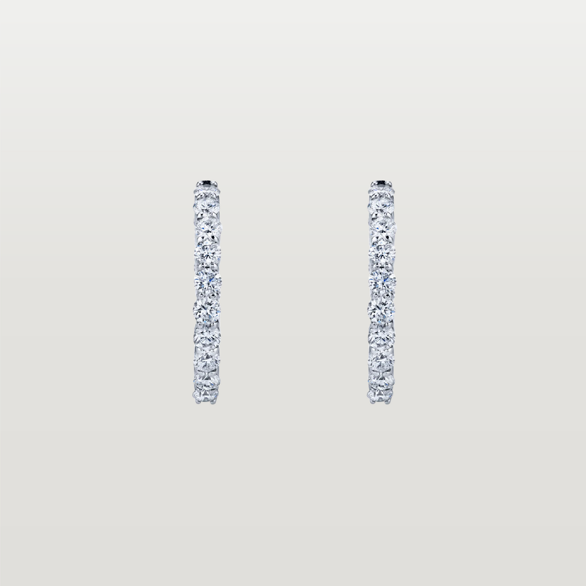 Round Diamond Hoops
