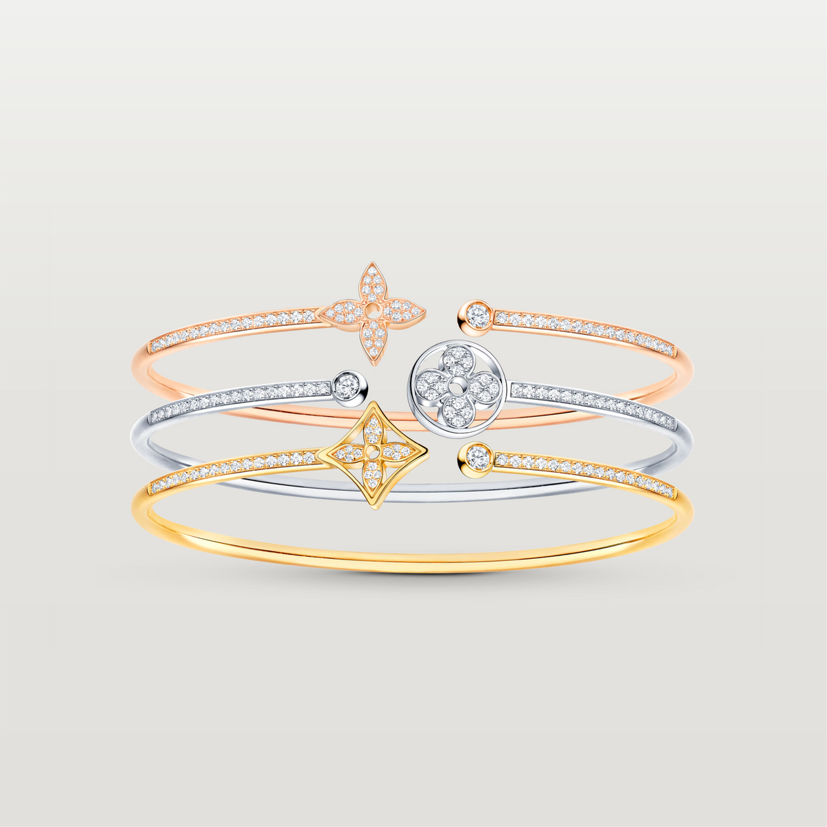 Idylle Blossom Twist Bracelet With Diamonds, Silver