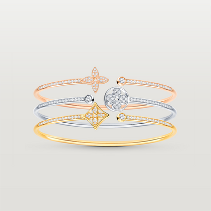 Idylle Blossom Twist Bracelet With Diamonds, Silver