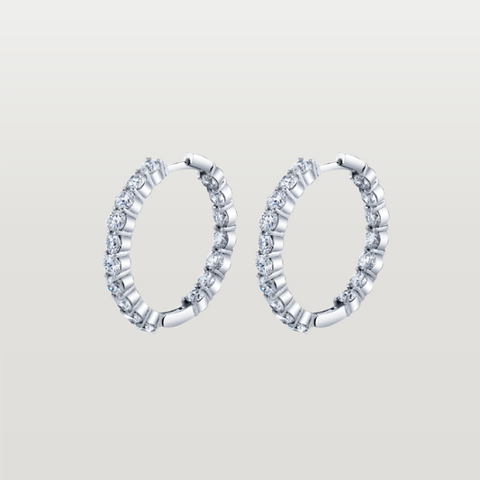 Round Diamond Hoops
