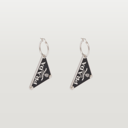 Triangle Logo Pendant Earrings