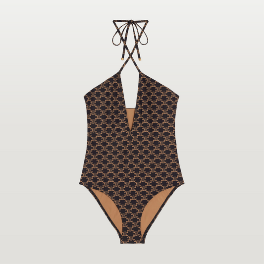 One Piece Swimsuit In Monogram Jersey Toffee