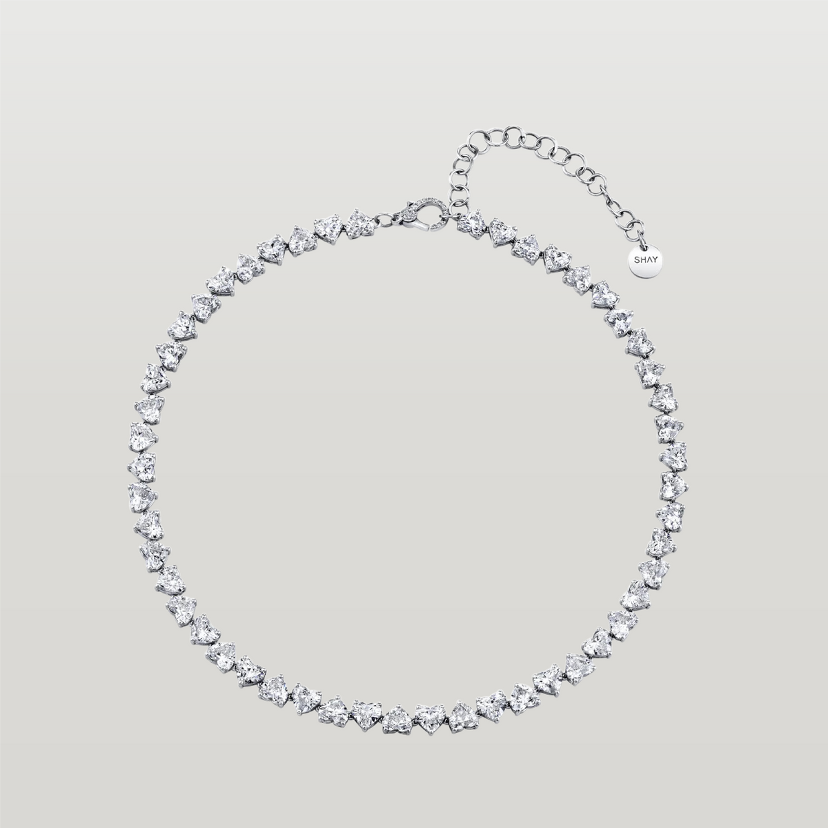 Diamond Heart Tennis Necklace
