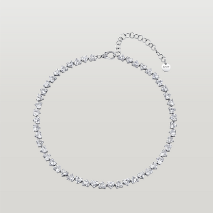 Diamond Heart Tennis Necklace