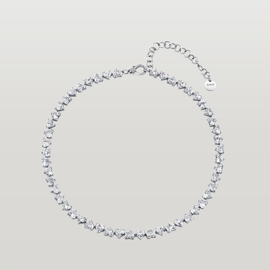 Diamond Heart Tennis Necklace