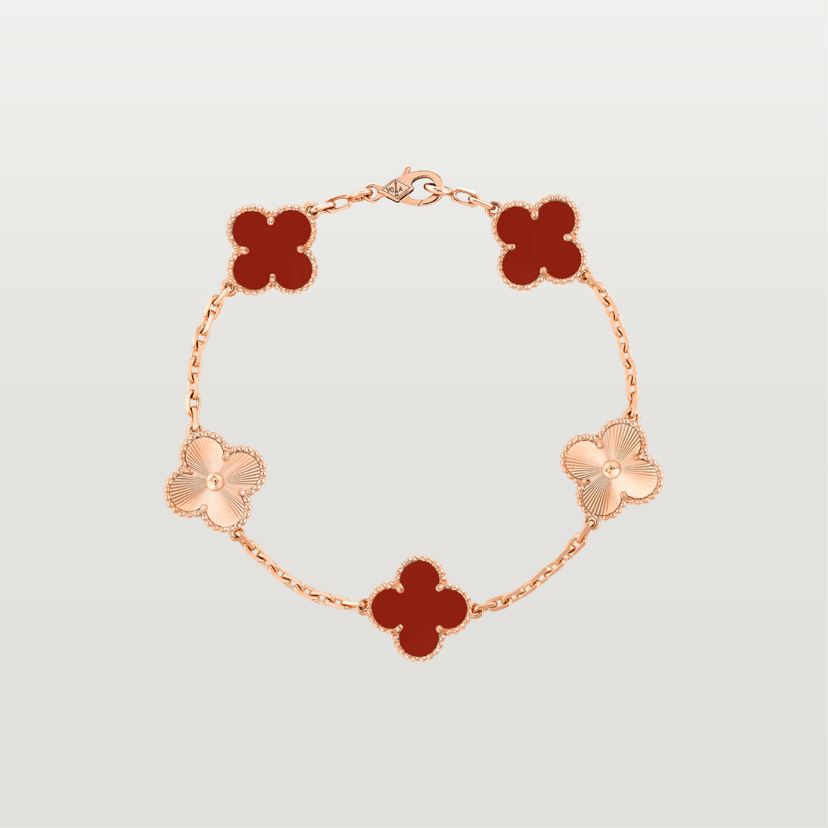 Vintage Alhambra Bracelet, Carnelian