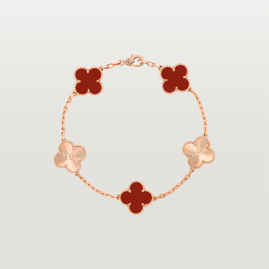 Vintage Alhambra Bracelet, Carnelian